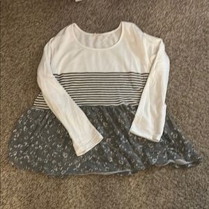 Striped and Floral womens Long Sleeve Top
